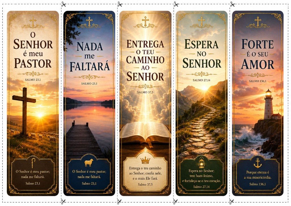 Marcadores com Salmos de confiança